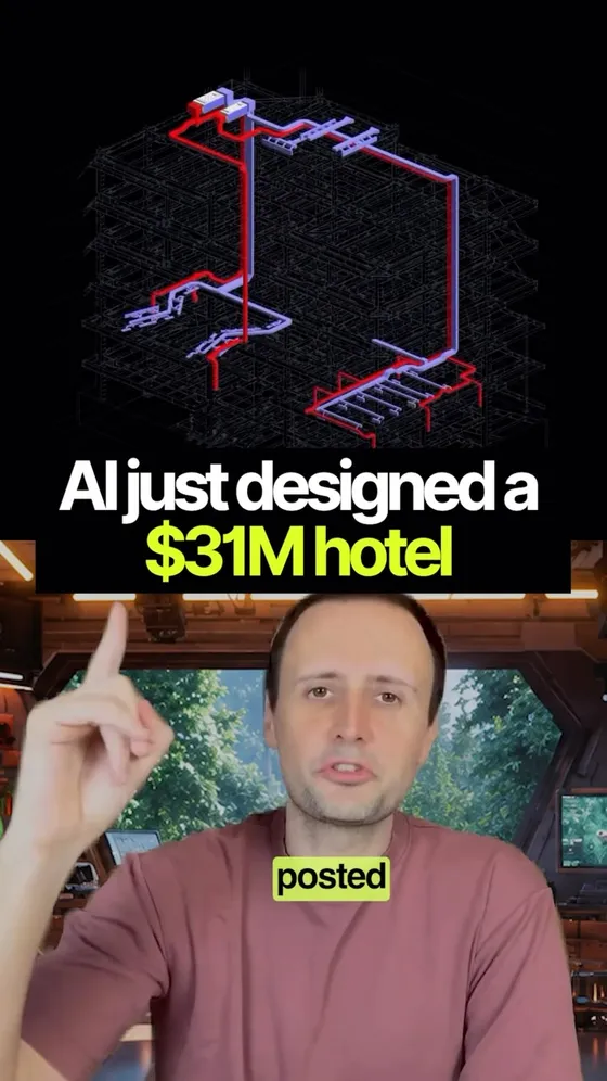 Video cover: Modelling a hotel's MEP in Blender, by prompt
