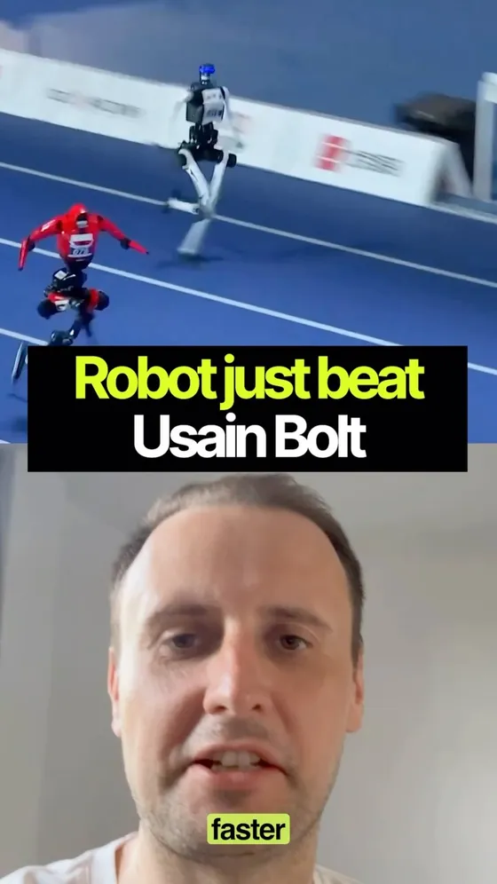 Video cover: Humanoid robots beat Usain Bolt's 100m