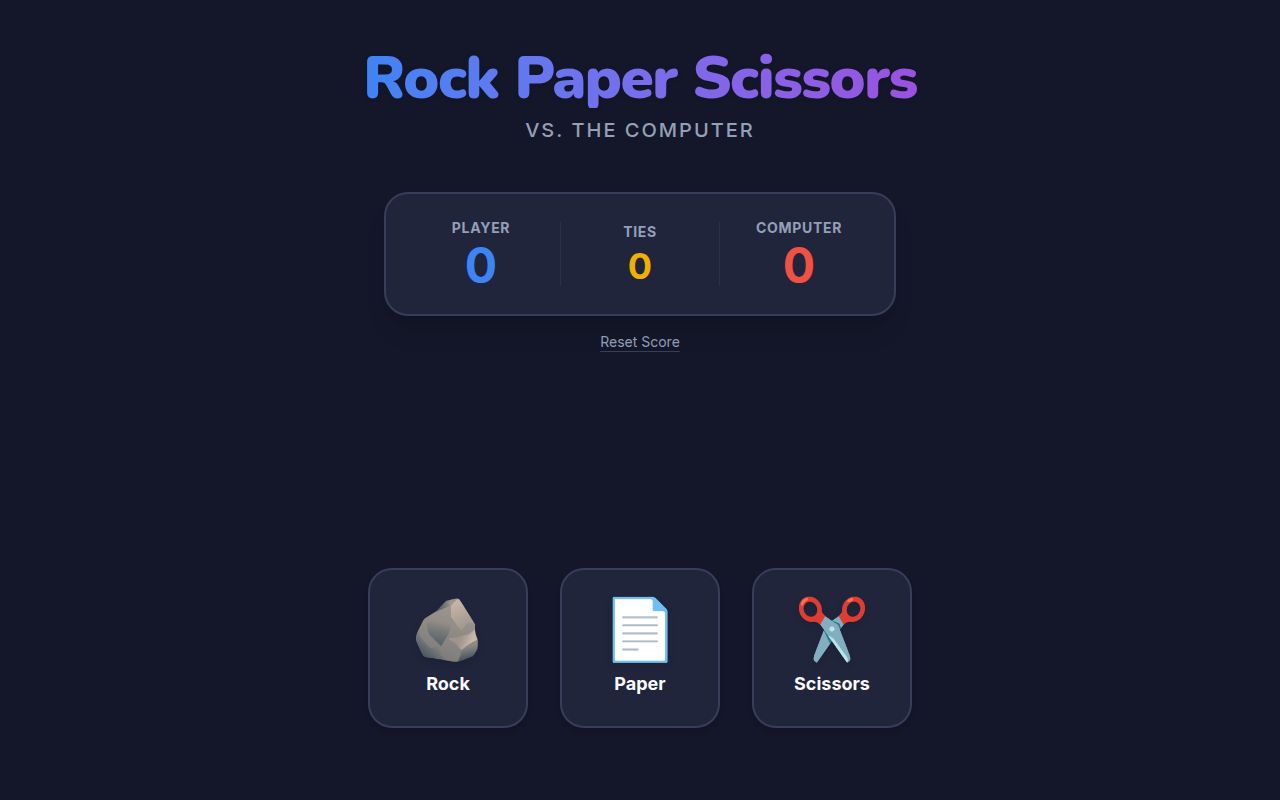 Screenshot of Rock Paper Scissors